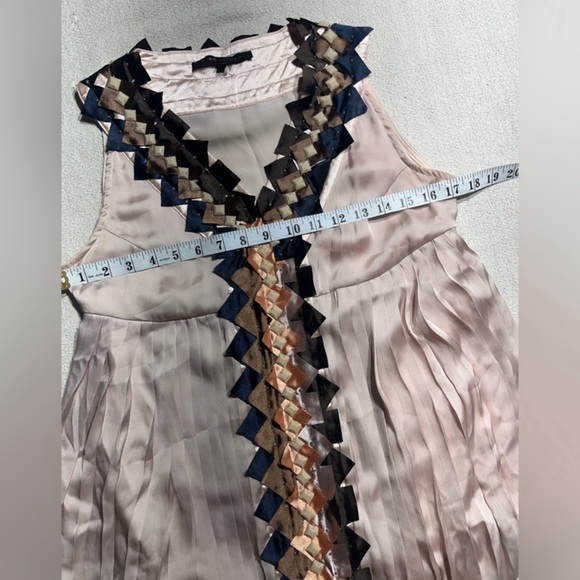 Marc Jacobs Silk Geometric Squares Pleated Billowy Stretch Top - Picture 5 of 8